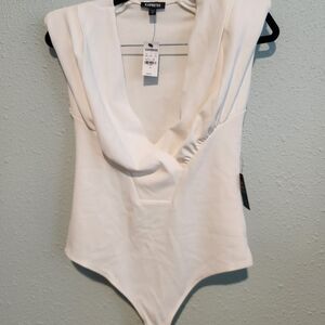 Express Women's Elegant White Bodysuit